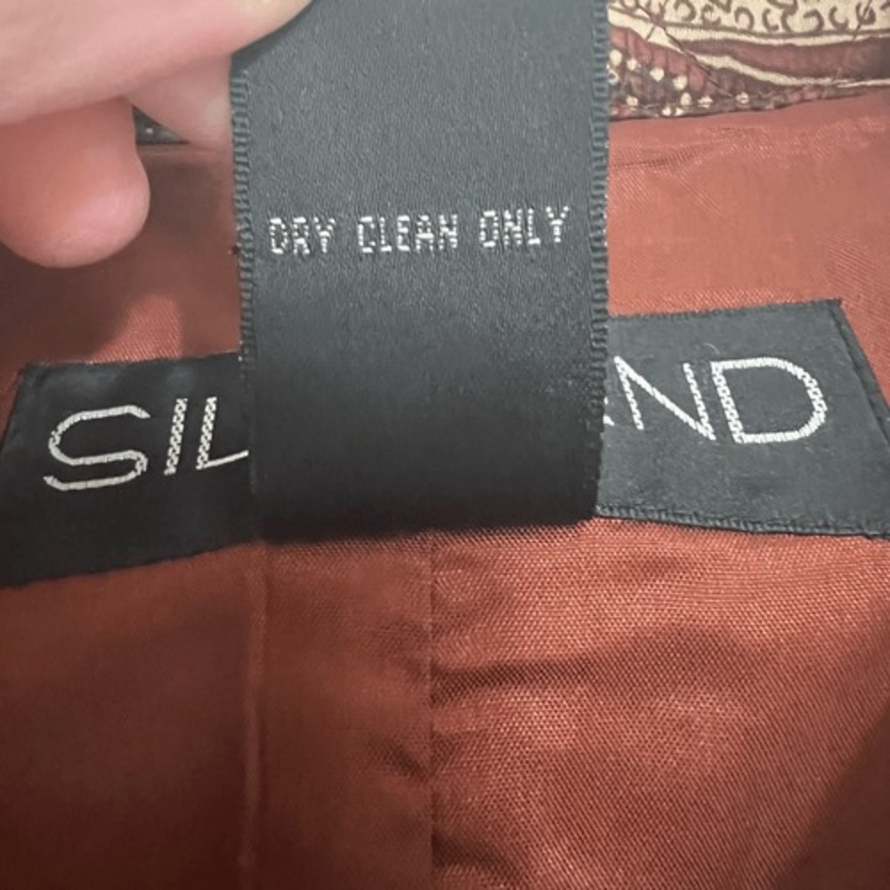 Silkland PP Petite Brown Quilted Lightweight 100% Silk Jacket Grandmacore Chic - Picture 9 of 11